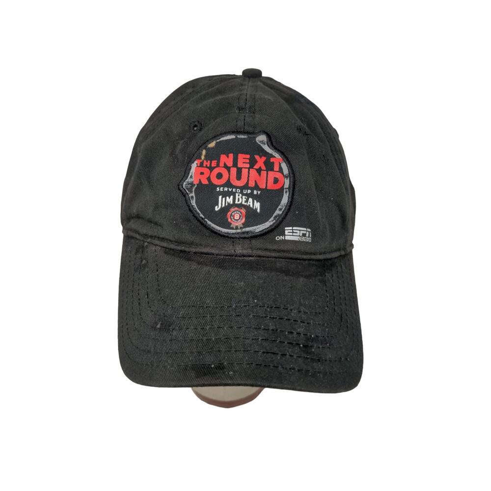 ESPN Jim Beam Next Round Drink Smart Strapback Hat OSFA Black Embroidered